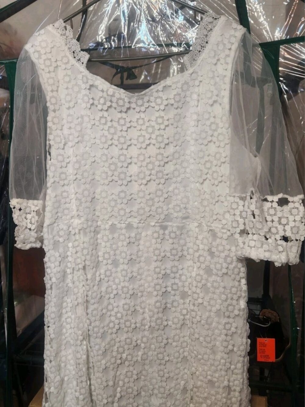 Long white lacey dress